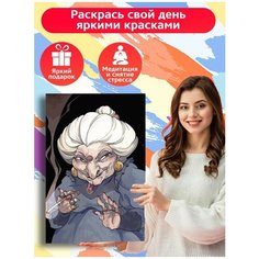 Картина по номерам Аниме Унесенные призраками (Юбаба, Тихиро, Каонаси) - 7447 В 60x40