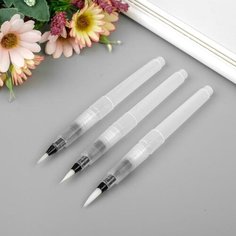 Набор кистей для туши и краски набор 3 шт размер 1,2 см, 1,5 см, 1,8 см 15,5х2 см Noname