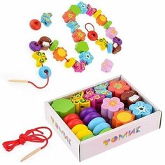 Деревянный Счетный материал "Бусы" "Полянка" 29 деталей 1-72 Томик