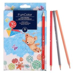 Карандаши цветные 36 цветов Funcolor пластиковые, микс (комплект из 3 шт) Bruno Visconti