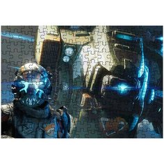 Пазл Картонный 29x20 см, размер А4, 120 деталей, модель Titanfall робот и пилот - 2 Puzzle
