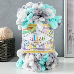 Пряжа "Puffy color" 100 % микрополиэстер 9м/100г (6408) Alize