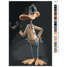 Картина по номерам W-423 "Мультфильм - Даффи Дак: Охотники за чудовищами" 60x90 Brushes Paints