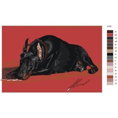Картина по номерам Z-800 "Доберман" 50x70 Brushes Paints