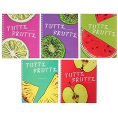 Тетрадь А5+ 48л кл на греб FRESH&FRUITY, гл лам, 5В микс 7-48-1222 Альт