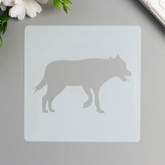 Трафарет пластик "Животные. Волк" 13х13 см Noname