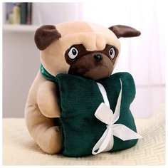 Мягкая игрушка с пледом «Мопс» Milo Toys