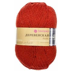 Пряжа Пехорка "Деревенская" -2 шт, (031-Терракот), 250м/100г, 100% шерсть