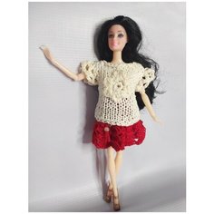 Футболочка для куклы Барби Barbie с цветочком Irina Muraveva