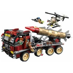 Конструктор пласт. военная техника, с фигурками, 661дет. в кор Qman