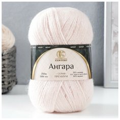 Пряжа "Ангара" 35% мохер 15% шерсть, 50% акрил 250м/100гр (143 неж. румянец) Камтекс