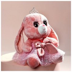Мягкая игрушка "Зайка Ла-Пу-Ля в платье с короной", цвет розовый, 20 см Pr Market