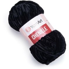 Пряжа YarnArt Chenille, 100г, 90м (100% микрополиэстер) (542 черный), 5 мотков