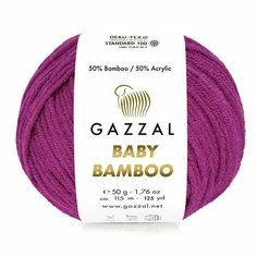 Пряжа GAZZAL Baby Bamboo, Gazzal, лиловый - 95203, 50% бамбук, 50% акрил, 10 мотков, 50 г, 115 м.