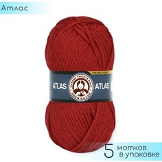 Пряжа Madame Tricote "Atlas" №033 Красный, 100% акрил, 100гр. 130м. 5шт.