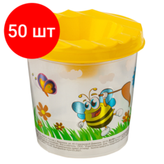 Комплект 50 шт, Стакан-непроливайка с рисунком "весёлый шмель" юнландия, 191732