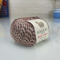 Пряжа GAZZAL ROCK N ROLL (Gazzal), кор/бежевый меланж - 13955, 9% шерсть, 70% полиамид, 21% акрил, 10 мотков, 50 г, 115 м.