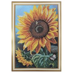 Hobby & Pro Набор для вышивания бисером Цветок солнца 25 х 39 см (БН-3122) разноцветный