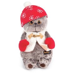 Мягкая игрушка Basik&Co Кот Басик в варежках, 25 см, красный Budi Basa