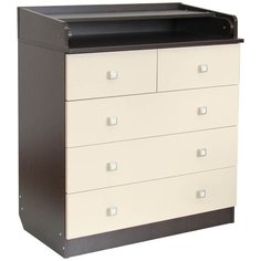 Пеленальный комод Фея 1780, 5 ящиков, венге-бежевый Polini