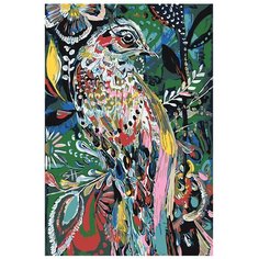 Картина по номерам, "Живопись по номерам", 72 x 108, A478, птица, цветы, иллюстрация, природа, рисунок, краски