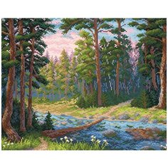Алмазная мозаика "Лесная речка", 48x38 см Brilliart