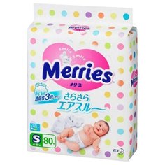 Merries подгузники S (4-8 кг), 80 шт.