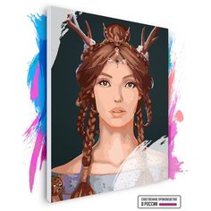 Картина по номерам на холсте Девушка с косичками, 60 х 90 см Красиво Красим