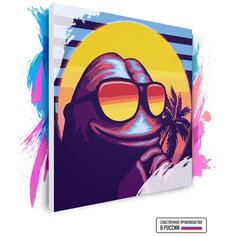 Картина по номерам на холсте Довольный Pepe the Frog, 80 х 80 см Красиво Красим