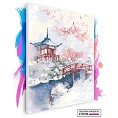 Картина по номерам на холсте Фудзияма японская живопись, 100 х 120 см Красиво Красим
