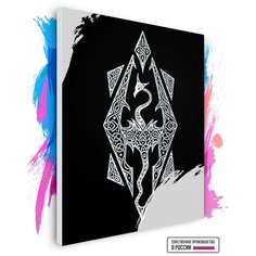 Картина по номерам на холсте Skyrim - BW Logo, 70 х 90 см Красиво Красим