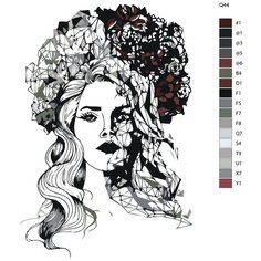 Картина по номерам Q44 "Девушка с цветами" 40х50 Brushes Paints