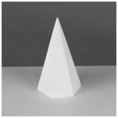 Геометрическая фигура пирамида шестигранная, 20 см (гипсовая) Мастерская Экорше
