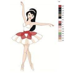 Картина по номерам на хлопковом холсте 40х60, ART Балерины Brushes Paints
