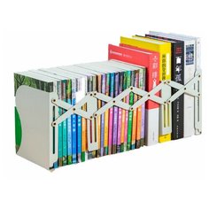 Подставка-ограничитель для книг Deli 78630WHITE 114х114х190мм расшир. металл цв. белый