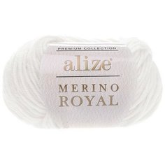 Alize Пряжа Alize Merino Royal (100% шерсть) 50 г 100 м, 55 белый