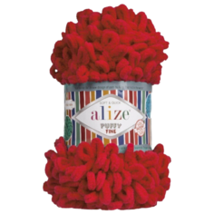 Пряжа Alize Puffy Fine, 100 г, 14.5 м, 5 шт., 56 красный
