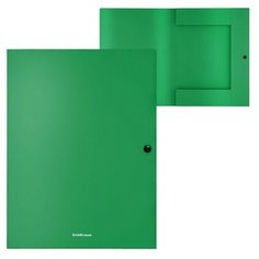 Папка на кнопке с клапанами А4 ErichKrause "Matt Classic", непрозрачная, 400 мкм, корешок 8 мм, зеленая
