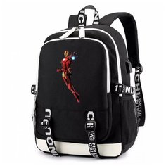 Рюкзак Железный человек (Iron man) черный с USB-портом №4 Noname