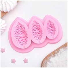 3624599 Молд силикон для свечей/мыла/смолы/гипса/кондитер. 10,5*7*1,3 см Шишки Арт Узор