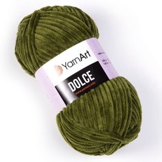 Пряжа Yarnart Dolce хаки(772), 100%микрополиэстер, 120м, 100г, 1шт