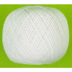 Пряжа ПНК Кирова Флокс белый (0101), 100%хлопок, 160м, 25г, 1шт