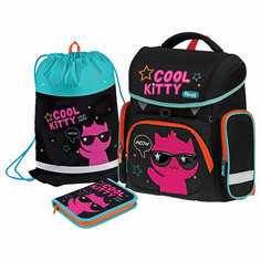 Ранец Forst F-Set "Cool kitty" 35*29*16 см, 1 отделение, 3 кармана, анатомическая спинка, пенал, мешок для обуви