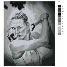 Картина по номерам V-1 "Теннисистка Мария Шарапова" 70x90 Brushes Paints