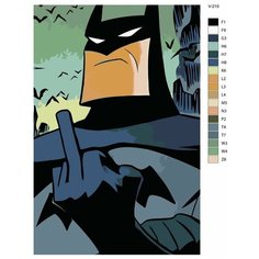 Картина по номерам V-210 "Бэтмен показывающий средний палец" 70x110 Brushes Paints