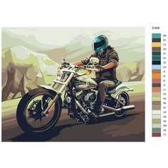 Картина по номерам Z829 "Байкер на байке" 80x100 Brushes Paints