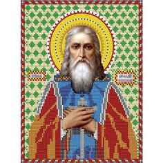 Набор для вышивания чешским бисером Светлица икона Св Мефодий 19*24см