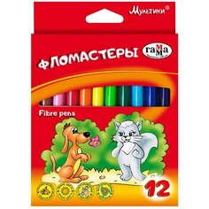 ГАММА Набор фломастеров «Мультики» (180319_05), разноцветный, 12 шт. Gamma