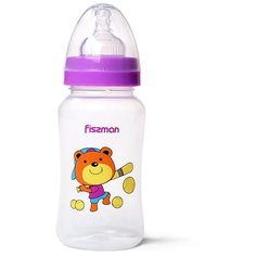 Fissman Бутылочка пластиковая с широким горлом 300 мл 6890\6891\6892, с рождения, фиолетовый