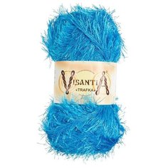 Пряжа Visantia "TRAFKA" 100% полиэстер №0003 яр. голубой - 5 мотков по 100 гр